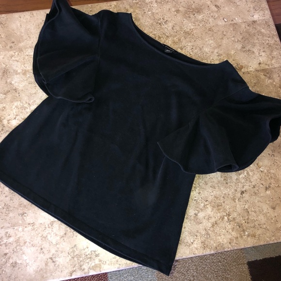 Banana Republic Tops - Banana Republic Black Flutter Sleeve Shirt